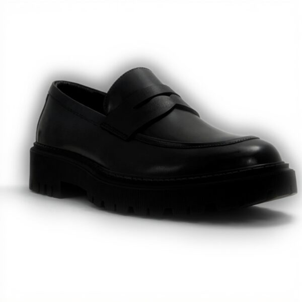 Aldo Exeter Mens Leather Loafers Black Slip On Shoes