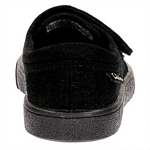 Clarks Boys Hopper Run School Uniform Shoes Black Fabric