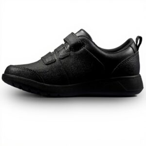 Clarks Boys Black Leather School Shoes Wide Fit Sneakers