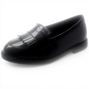 Girls School Shoes Clarks Scala Bright Y Wide Fit Loafer