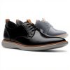 Clarks Brantin Plain Black Leather Lace-Up Shoes Men