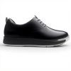 Clarks Brantin Plain Black Leather Lace-Up Shoes Men
