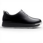 Clarks Brantin Plain Black Leather Lace-Up Shoes Men