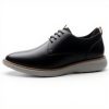 Clarks Brantin Plain Black Leather Lace-Up Shoes Men
