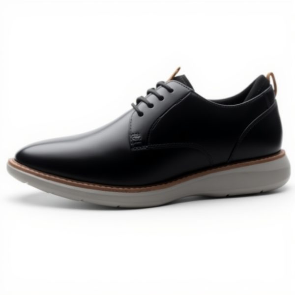 Clarks Brantin Plain Black Leather Lace-Up Shoes Men