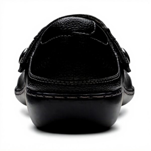 Clarks Women's Ashland Elayne Mary Jane Flat Black Tumbled Leather