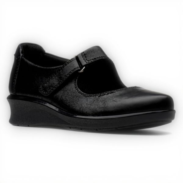 Clarks Women's Hope Henley Shoes Black Leather Loafers