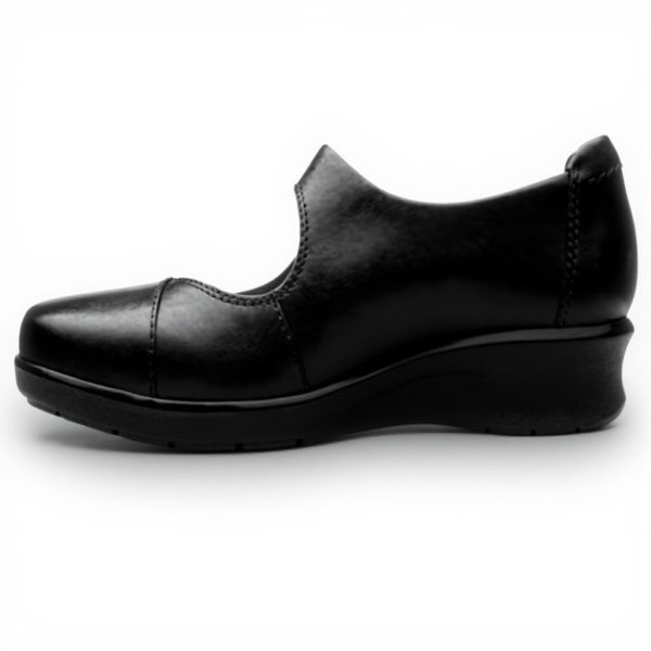 Clarks Women's Hope Henley Shoes Black Leather Loafers