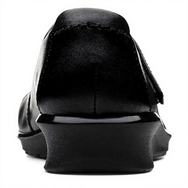 Clarks Women's Hope Henley Shoes Black Leather Loafers