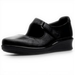 Clarks Women's Hope Henley Shoes Black Leather Loafers