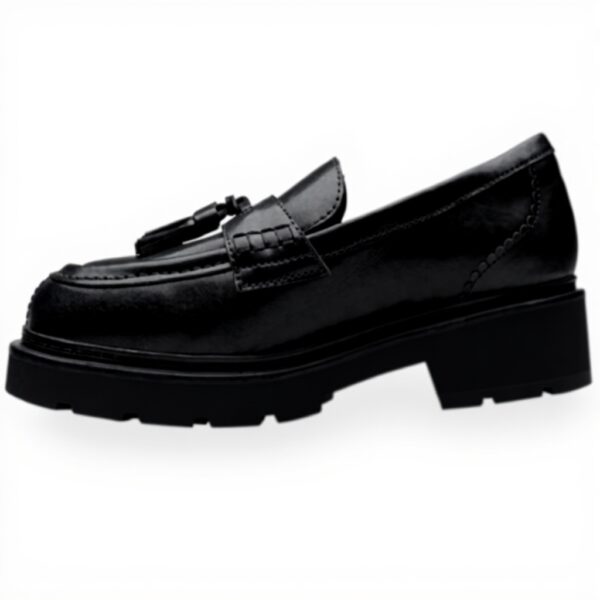 Clarks Women's Lauryl Tassel Black Leather Loafers