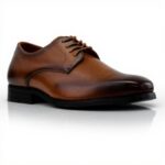 Classic Derby Shoes Men Cognac Vegan Leather CONAL FOOTWEAR