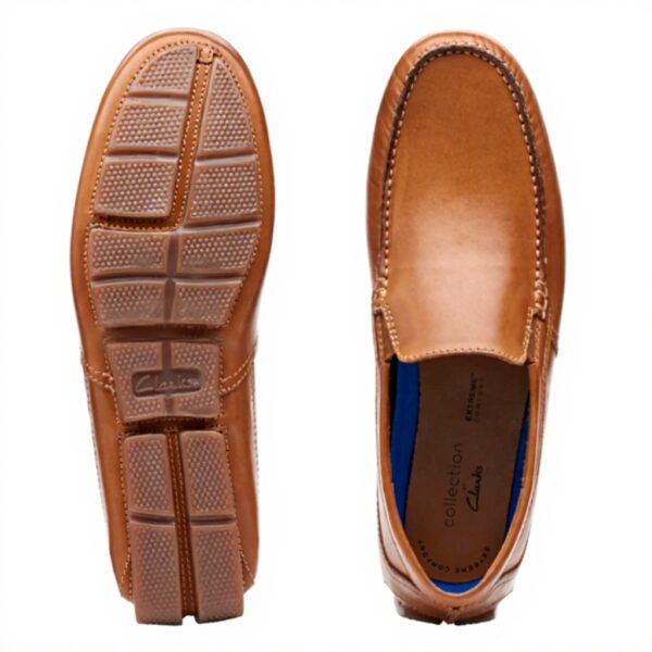 Clarks Markman Plain Moccasin Mens Tan Leather Loafers
