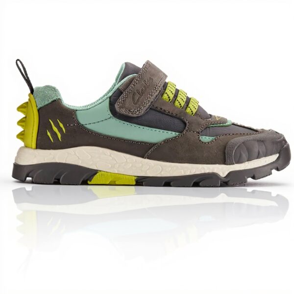 Clarks Steggy2 Park K Sneaker Kids Grey Green Trainers