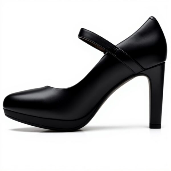 Clarks Womens Ambyr Shine Pump Black Leather Court Shoes