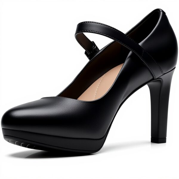 Clarks Womens Ambyr Shine Pump Black Leather Court Shoes