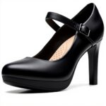 Clarks Womens Ambyr Shine Pump Black Leather Court Shoes