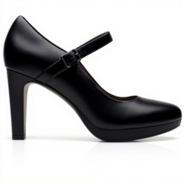 Clarks Womens Ambyr Shine Pump Black Leather Court Shoes