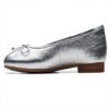 Clarks Womens Ballet Flats Silver Leather Comfort Fit