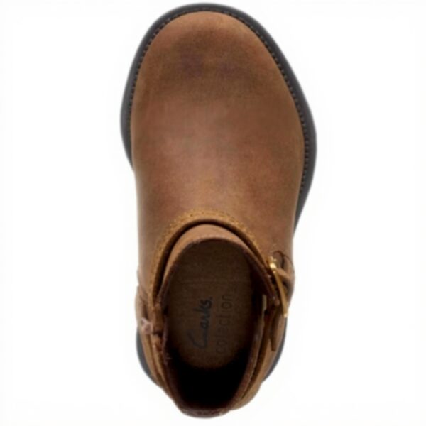 Clarks Womens Maye Ankle Boot Dark Tan Leather Comfort