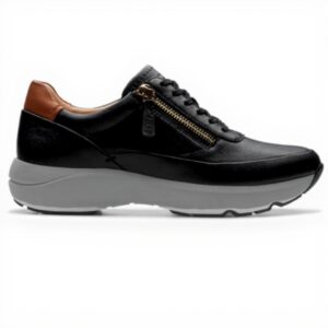 Clarks Women Tivoli Zip Sneaker Leather Fashion Trainers