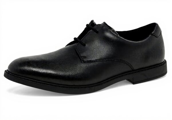 Clarks Youth Derbys Black Leather Lace Up School Shoes