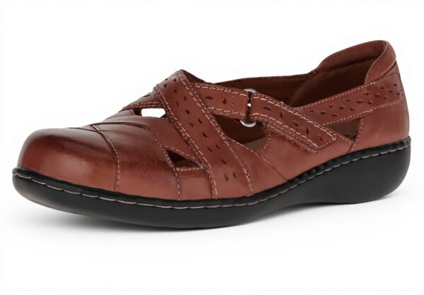 Clarks Women Loafers Slip On Tan Ortholite Footbed