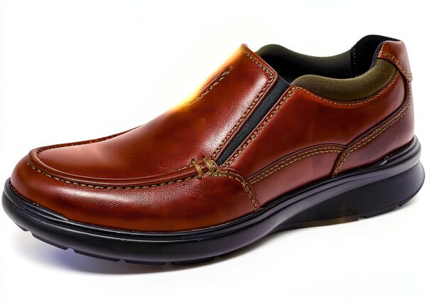 Clarks Mens Loafers Brown Leather Cushion Soft Comfort